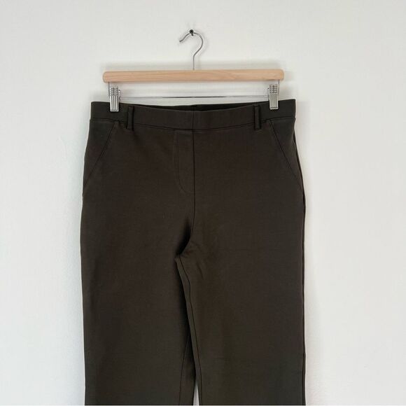 Quince Olive Green Ultra Stretch Ponte Bootcut Pull On Pants Size Large Petite - Picture 5 of 10